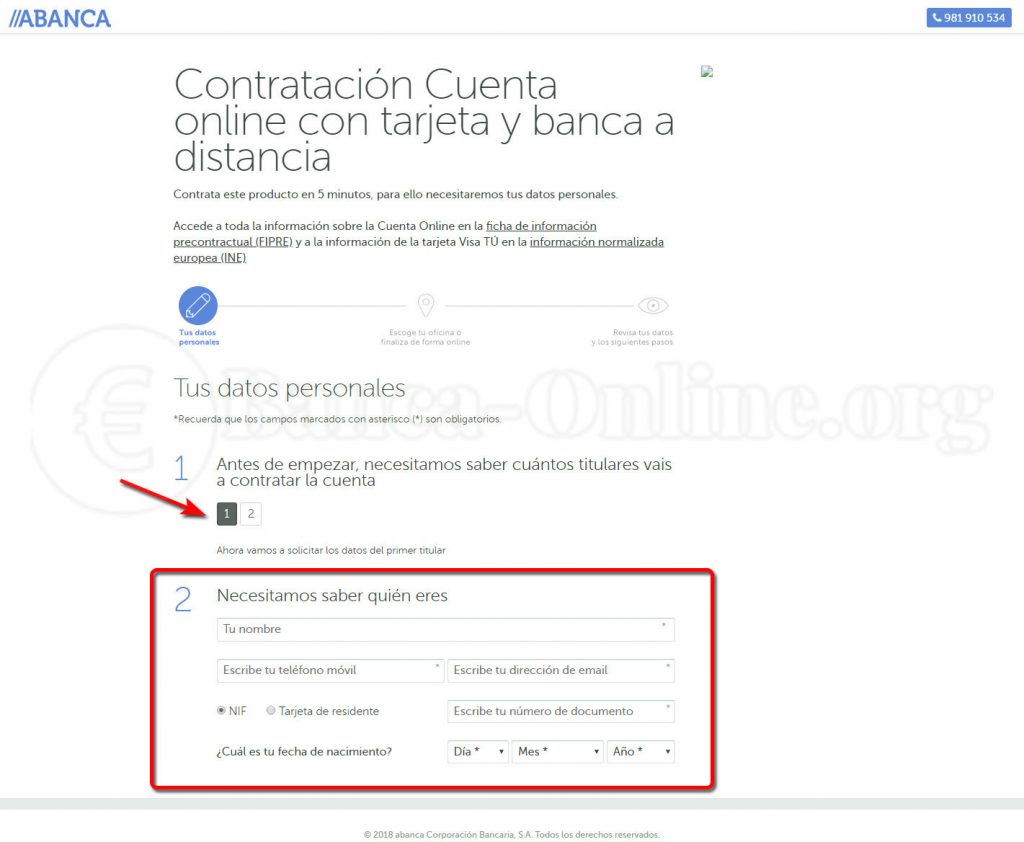 contratacion cuenta online pasos a seguir