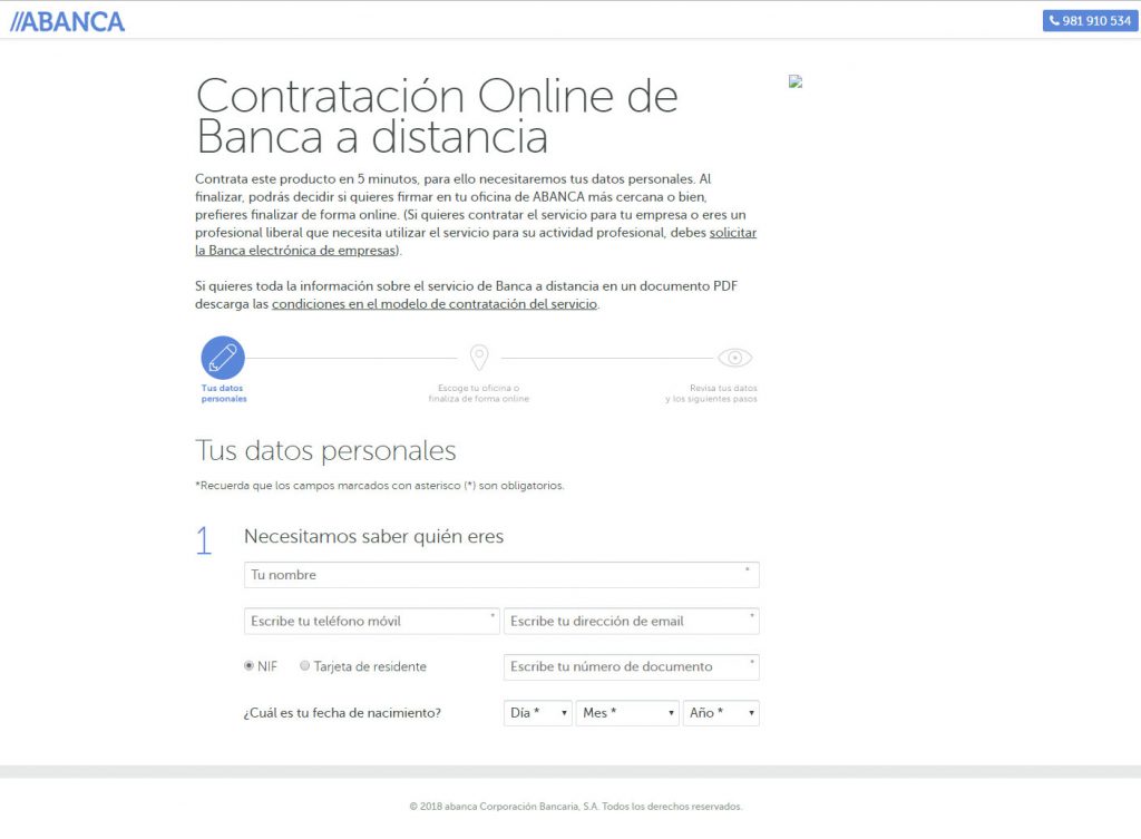contratacion online banca a distancia abanca