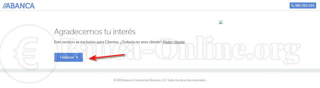mensaje para no clientes abanca