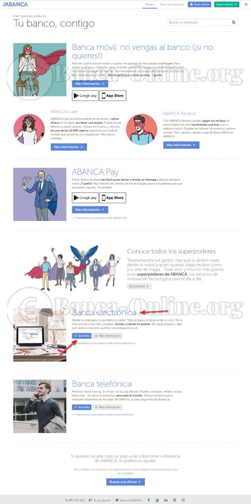 todos los productos banca a distancia abanca